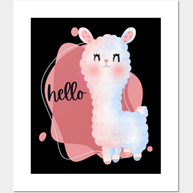 Hello Cute and Smart Cookie Sweet little happy llama cute baby outfit Wall Art by BoogieCreates